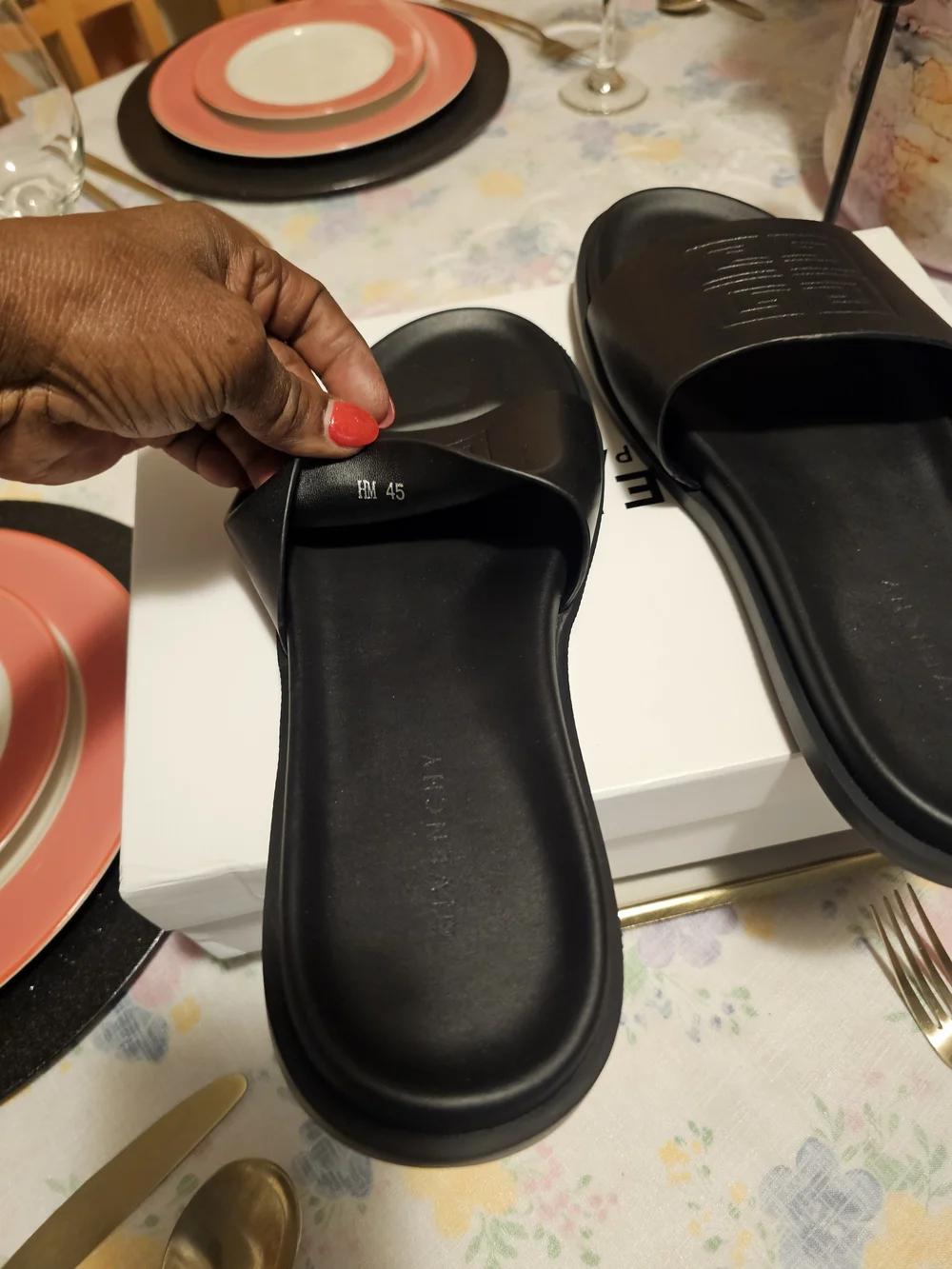 Givenchy Men Black Logo Rubber Slide Sandals